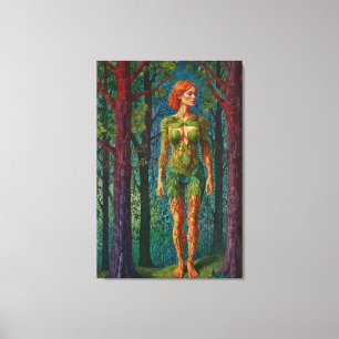 “Viridra's Portret” - Aderen van het Bladerdak Canvas Afdruk