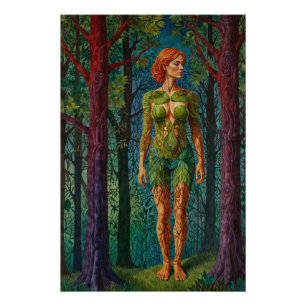 “Viridra's Portret” - Aderen van het Bladerdak Perfect Poster