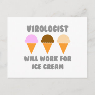 Viroloog... Zal werken voor ijs Briefkaart