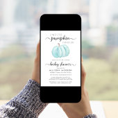 Virtual Baby Boy Shower Blue Pumpkin Waterverf Kaart