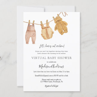 Virtual Baby shower Genderneutraal Kaart