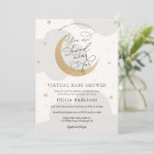 Virtual Baby shower Neutral Twinkle Star en Moon Kaart (Staand voorkant)