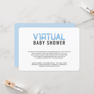 Virtual Baby shower voor Boy Blue White Invitation Kaart