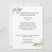 Virtual Baby shower Waterverf Invitation for Girl Save The Date (Achterkant)