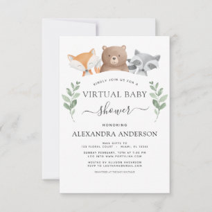 Virtual Baby shower Woodland Eucalyptus Green Kaart