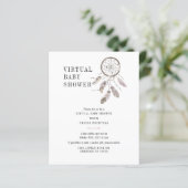Virtual Boho Dream Catcher Baby shower Uitnodiging (Staand voorkant)