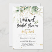 Virtual Bridal Shower Invitation Greenery Shower Kaart (Voorkant)