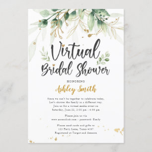 Virtual Bridal Shower Invitation Greenery Shower Kaart