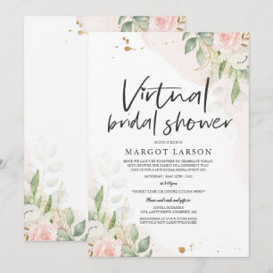 Virtual Bridal Shower Uitnodiging Groen & Goud