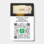 Virtual Cashless Tipping QR Code Badge (Avant)