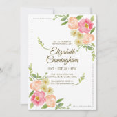 Virtual Celebration of Life Waterverf Florals Kaart (Voorkant)