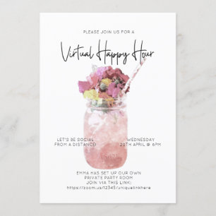 Virtual Cocktail Party Social Distance Happy Hour Kaart