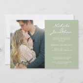 Virtual Dusty Sage Online Photo Wedding Kaart (Voorkant)