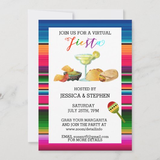 Virtual Fiesta Party Cinco de Mayo Kaart (Voorkant)