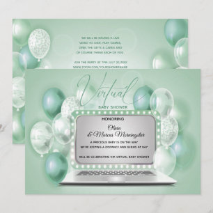 Virtual Gender Neutral Baby shower voor groene lap Kaart