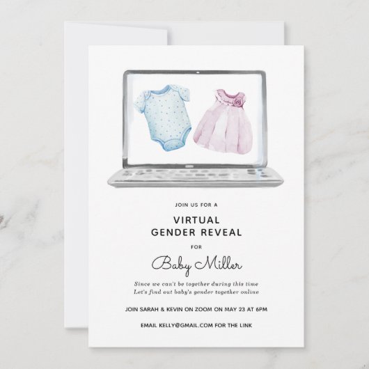 Virtual Gender Reveal Kaart (Voorkant)