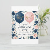 Virtual Gender Reveal Party Invitation Kaart (Staand voorkant)