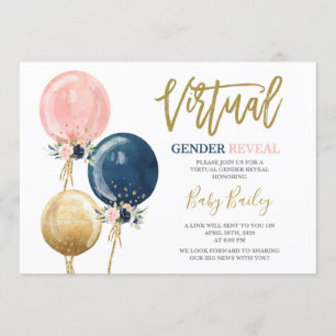Virtual Gender reveal party Kaart