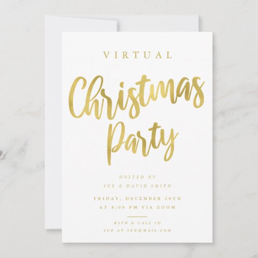VIRTUAL Gold Minimal kerstfeest Kaart (Voorkant)