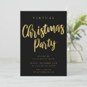 VIRTUAL Gouden Minimale Kerstvakantiefeest Kaart (Staand voorkant)