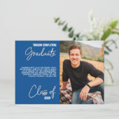 Virtual Graduation Blue Party Invitation (Debout devant)