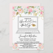 Virtual Graduation Party Floral Invitation (Devant / Derrière)