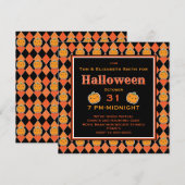 Virtual Halloween Kawaii Jack-o-lantaarn Argyle Kaart (Voorkant / Achterkant)