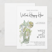 Virtual Happy Hour Social Distance Cocktail Party Kaart (Voorkant / Achterkant)