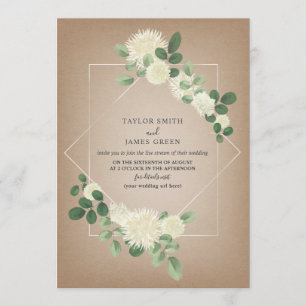 Virtual Live Stream Wedding Cardstock Botanical Kaart
