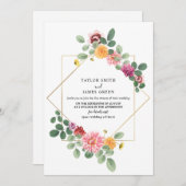 Virtual Live Stream Wedding Geometrische Boho Bloe Kaart (Voorkant / Achterkant)