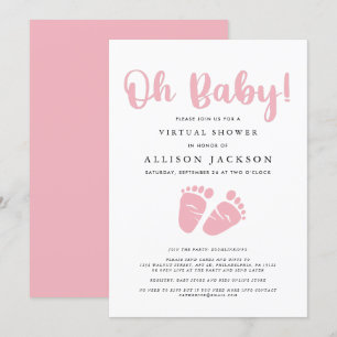 Virtual Oh Baby Meisje Douche Roze Baby Voeten Een Kaart