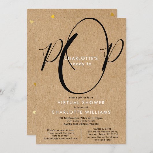 Virtual Online Long Distance Shower per Mail Kaart (Voorkant / Achterkant)