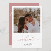 Virtual Online Rustic Photo Wedding Invitation (Voorkant / Achterkant)