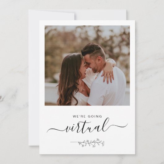 Virtual Online Rustic Photo Wedding Invitation (Voorkant)