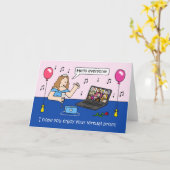 Virtual Prom Night Covid 19-Cartoon Kaart (Gele Bloem)