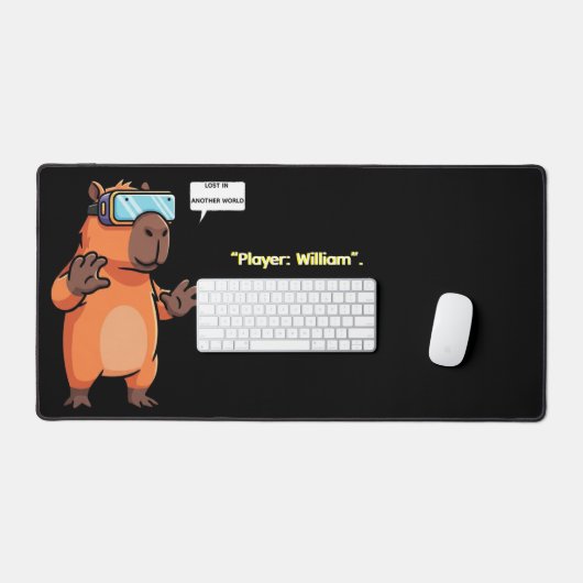 "Virtual Reality Capybara Gamer" Bureaumat (Keyboard & Muis)