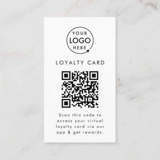 Virtual Reward App QR Code Business Logo Digital Klantenkaartje (Voorkant)