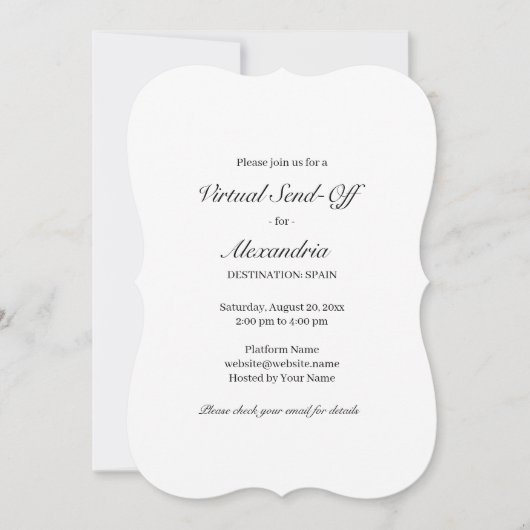 Virtual Send Off Party-uitnodigingskaart Kaart (Voorkant)
