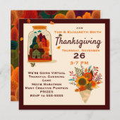 Virtual Thanksgiving Autumn in a Jar Kaart (Voorkant / Achterkant)