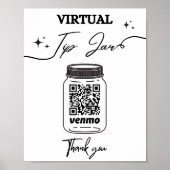 Virtual Tip Jar QR-code Tip Your Bartender Pedesta Poster (Voorkant)