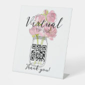 Virtual Tip Jar Scan QR Code Betaling Reclamebord Met Voetstuk (Voorkant)