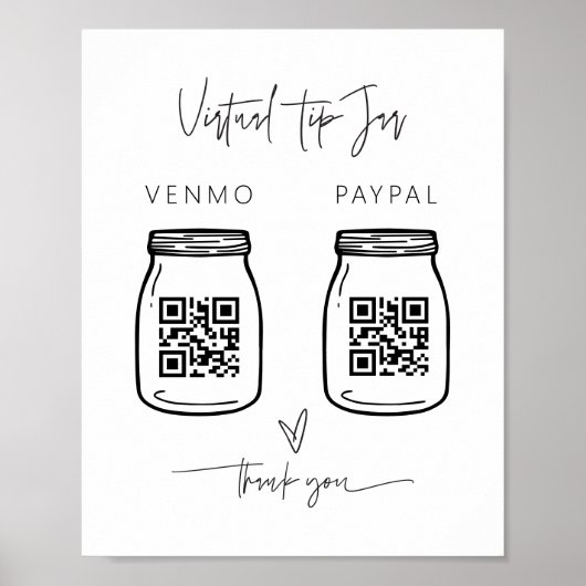 Virtual Tips Sign Cash Business Donate Poster G400 (Voorkant)