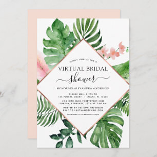 Virtual Vrijgezellenfeest Tropical Palm Geometric Kaart