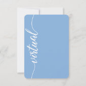 VIRTUAL Wedding Dusty Blue Chic Custom Kaart (Achterkant)