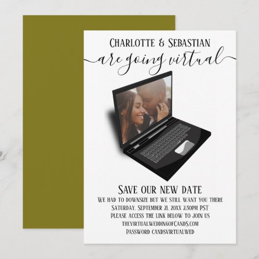 Virtual Wedding Save the Date Photo (Voorkant / Achterkant)