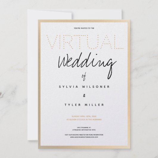 Virtual Wedding White Gold Black Typografie (Voorkant)
