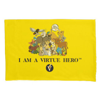 VIRTUE HEROES Characters Pillow Hoesje - Geel Kussensloop