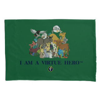VIRTUE HEROES Characters Pillow Hoesje - Green Kussensloop