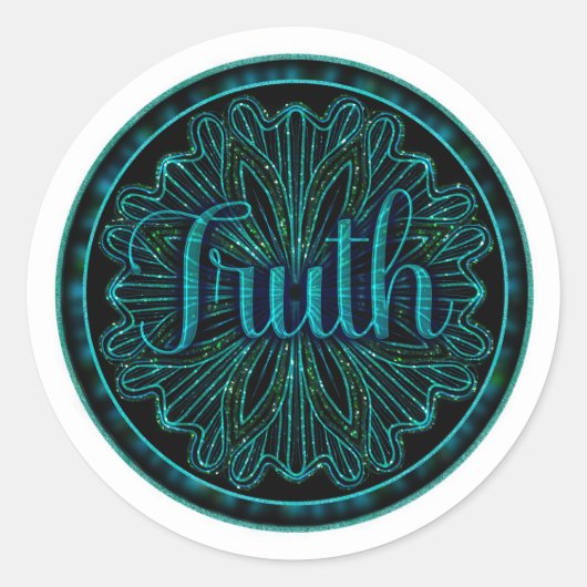 Virtue Truth Mandala Ronde Sticker (Voorkant)
