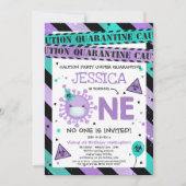 Virtueel 1e verjaardagsfeestje Quarantine 1e verja Kaart (Voorkant)